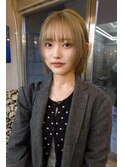 レイヤーボブウルフボブオリーブベージュミルクティーベージュ