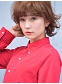 スリジェ☆小顔ラフな外はねミックスパーマの柔らかマッシュボブ