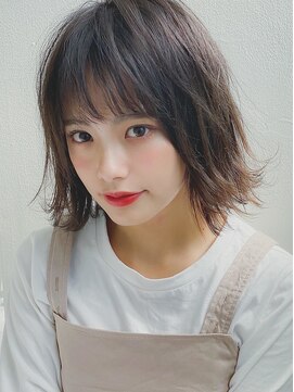 アグ ヘアー ブレス 小比内店(Agu hair bless) 《Agu hair》抜け感アッシュグレー外ハネMIXボブ