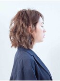 センターパート☆ウェーブ♪伸ばしかけ