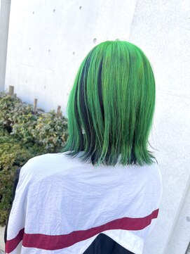 シモキタジャムズ グリーン×ブラック＊アンブレラカラー/デザインカラー