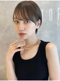 大人可愛い20代30代マッシュショートチョコレートカラー A820
