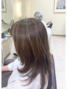 松本平太郎美容室 土浦パートワン(PART1) ロングレイヤーハイライトスタイル　30代40代50代　土浦