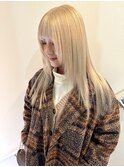 ブロンド/ロングヘア/ハイトーン/ホワイトブリーチ