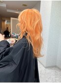 【KASUMI天神美容室】ハイトーン×海外レイヤー×オレンジ