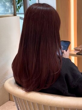 グリッター 仙台中央店(GRITTERs) ピンクベージュ 髪質改善カラー セミロング 暖色系カラー