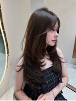 サイン 渋谷(SIGN)&nbsp;韓国ヘアーハッシュカットレイヤーカット水光肌グレージュ