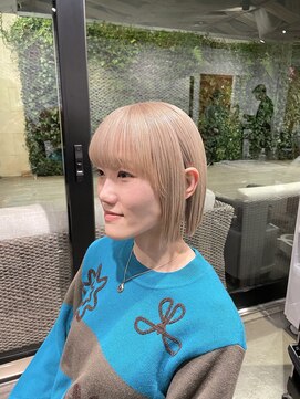 アナザーヘアサロン 大倉山(AnOther HAIRSALON) ボブ　ミルクティーベージュ　ブリーチカラー