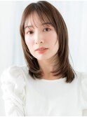 ツヤ髪オリーブブラウンレイヤーロングj古河20代30代40代