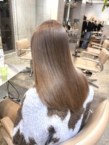 サンク 原宿 表参道(cinq) 原宿ヘーゼルベージュブリーチなしダブルカラーハッシュレイヤー