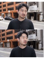 ウェルネス(Wellness) メンズスパイキーショートピンパーマセンターパートツーブロック