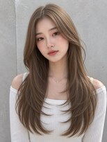ユーフォリア 渋谷グランデ(Euphoria SHIBUYA GRANDE)&nbsp;韓国ヘア韓国レイヤー顔周りレイヤーミルクティベージュ小顔