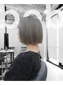 ミルクティーシルバー×切りっぱなしボブ【田野剛大】梅田