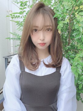 マリアバイアフロート(Maria by AFLOAT) 【重山】アッシュブラウン厚めバング毛先パーマ外ハネひし形ボブ