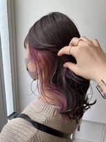 アン(Hair make un)&nbsp;桜ピンクインナーカラー
