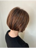 ショートヘア×ハイライトカラー/刈り上げボブ◎30代40代50代
