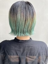 ヘアー アイス 御器所本店(HAIR ICI) 30代40代脱白髪染めグラデーションペールグリーンブリーチカラー