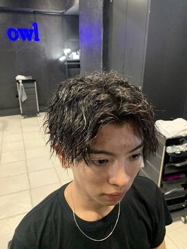 アウル 心斎橋(owl) センターパート×ツイストスパイラル×ツイストパーマ×メンズ