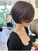 前髪あり小顔つや髪顔まわり簡単スタイリングショートボブヘア
