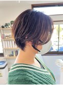ショート×白髪ぼかしアッシュグレージュ