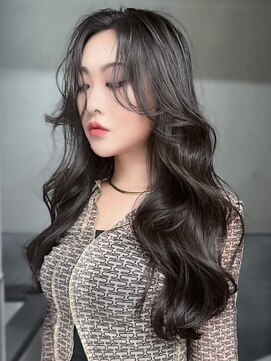 アルバム 渋谷パルコ(ALBUM) レイヤーロングニュアンスカラーアッシュブラック_ba502701