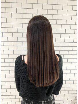 ノエル(noele) 黒髪カタログ/ロング×グレージュカラー×ワンレン