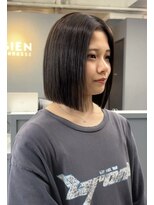 ジアン テラス(GIEN TERRASSE)&nbsp;切りっぱなしボブ/暗髪ボブ/ブラウンベージュ@重里