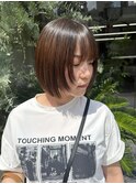 顔まわりレイヤーミニボブカット