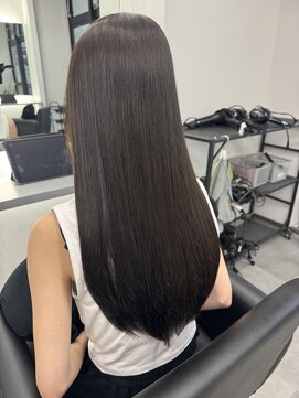 ナンバー 竪町(number+) 20代30代40代髪質改善カラーアッシュグレージュ艶感ストレート