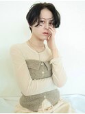 ショート/ハンサムショート/ニュアンスパーマ/小顔ヘア/顔周り