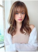 アフロートeri20代30代小顔顔周り流し前髪ミディアムヘア表参道