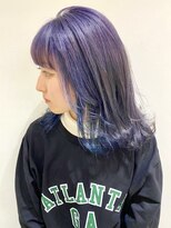 フォーク FOLK&nbsp;【FOLK】表面パープルインナーブルー☆似合わせ外ハネミディ♪