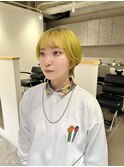 CAF FUKO/イエロー/ルーツカラー/ショートウルフ/大阪/心斎橋