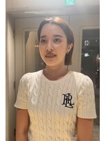 切りっぱなしボブ×ベージュ/20代30代/ミディアム