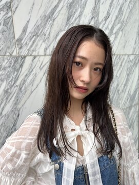 エアー 青山(AIR) 顔周りレイヤー/透明感ダークブラウン/10代.20代.30代