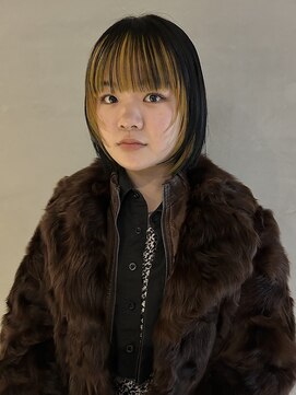 ソイリウム 下北沢(soi rium) インナーカラーボブ_切りっぱなしボブ_デザインカラーボブ