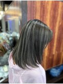 グレージュ、シルバーハイライト 白髪ぼかし 脱白髪染め