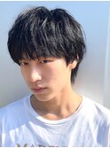 黒髪マッシュナチュラルマッシュメンズヘア韓国ツーブロック