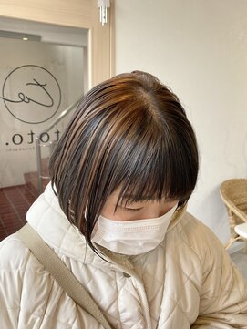 トト 船橋店(toto.) アンブレラカラーボブフェイスフレーミング細めハイライト[船橋]