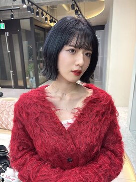 ロンドメリア 天神大名店(Lond Melia) イメチェンヘアスタイル美髪のススメワイドバングブルーブラック