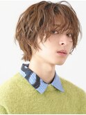韓国ヘアコンマバング韓国マッシュセンターパートフェザーパーマ