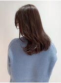 ココアベージュオリーブグレー小顔くびれヘアミディアムレイヤー