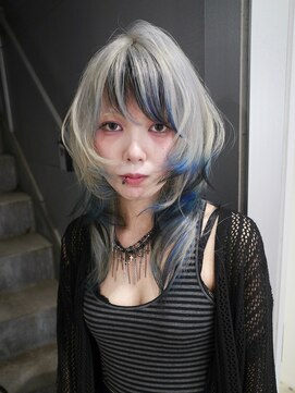 原宿/ウルフカット レイヤー デザインカラー ルーツカラー 