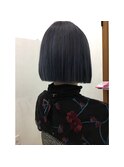 切りっぱなしボブ★パープルブルーアッシュ
