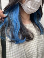 ヘアー アイス カンナ(HAIR ICI Canna) 透け感のあるペールブルーのデザインカラー