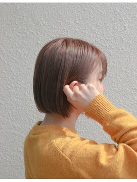 ノード(NODO) 【ツヤ感と透明感】ボブのコーラルオレンジ