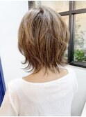 《knit銀座》大人可愛い20代30代40代ウルフショート丸み前下がり