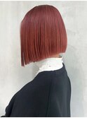 パツっとボブ_チェリーブラウンフェミニンロング_ba378291