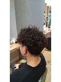 20代30代メンズスパイラルパーマワイルドオシャレ感アッシュ