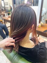 【山田】お客様スタイル☆ベリーピンクインナーカラーミディ